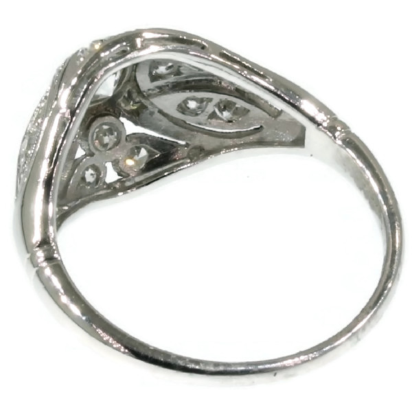 Diamonds covered low domed platinum estate ring early 20th century (image 6 of 16)